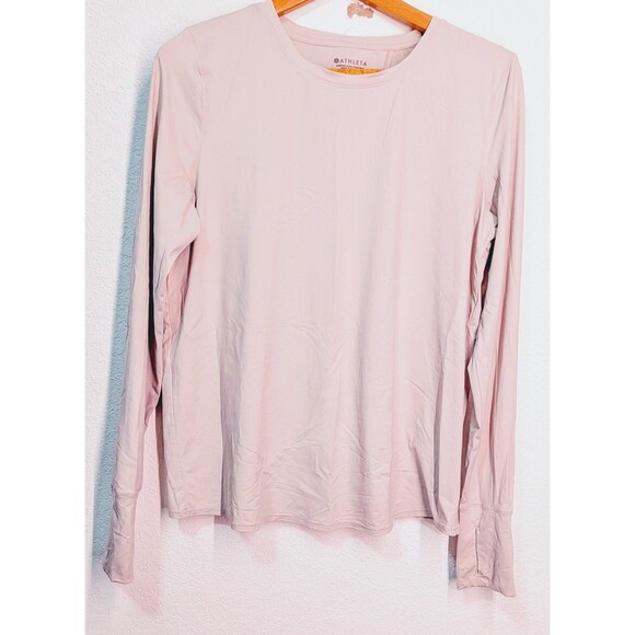 Athleta Women's Size L Large Stretch Round Neck Long Sleeve Sweater Tan (777) - Picture 1 of 3
